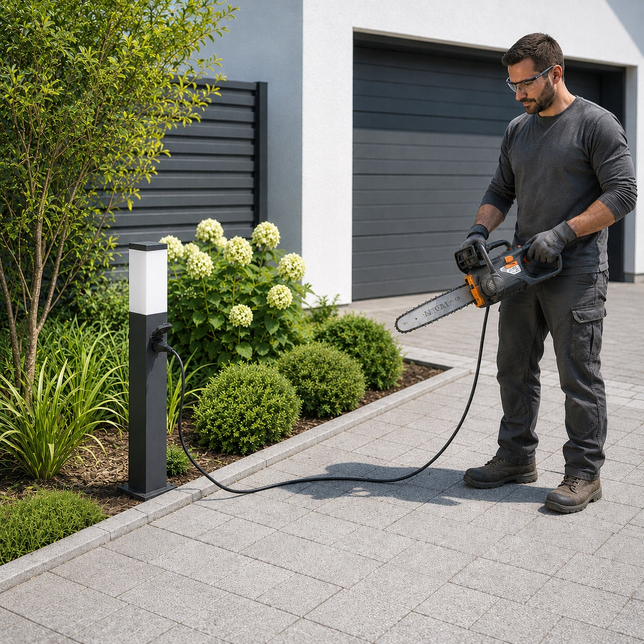 Outdoor Garden Lamp Standing E27 LED Post 90 cm + socket 230V Manufacturer code 08466