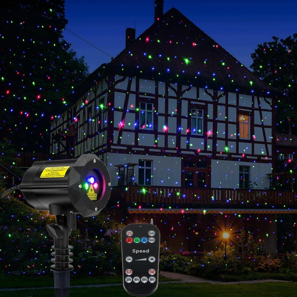 Outdoor Garden Lighting RGB Laser Projector IP65 Remote Control Manufacturer code Oświetlenie zewnętrzne ogrodowe projektor las