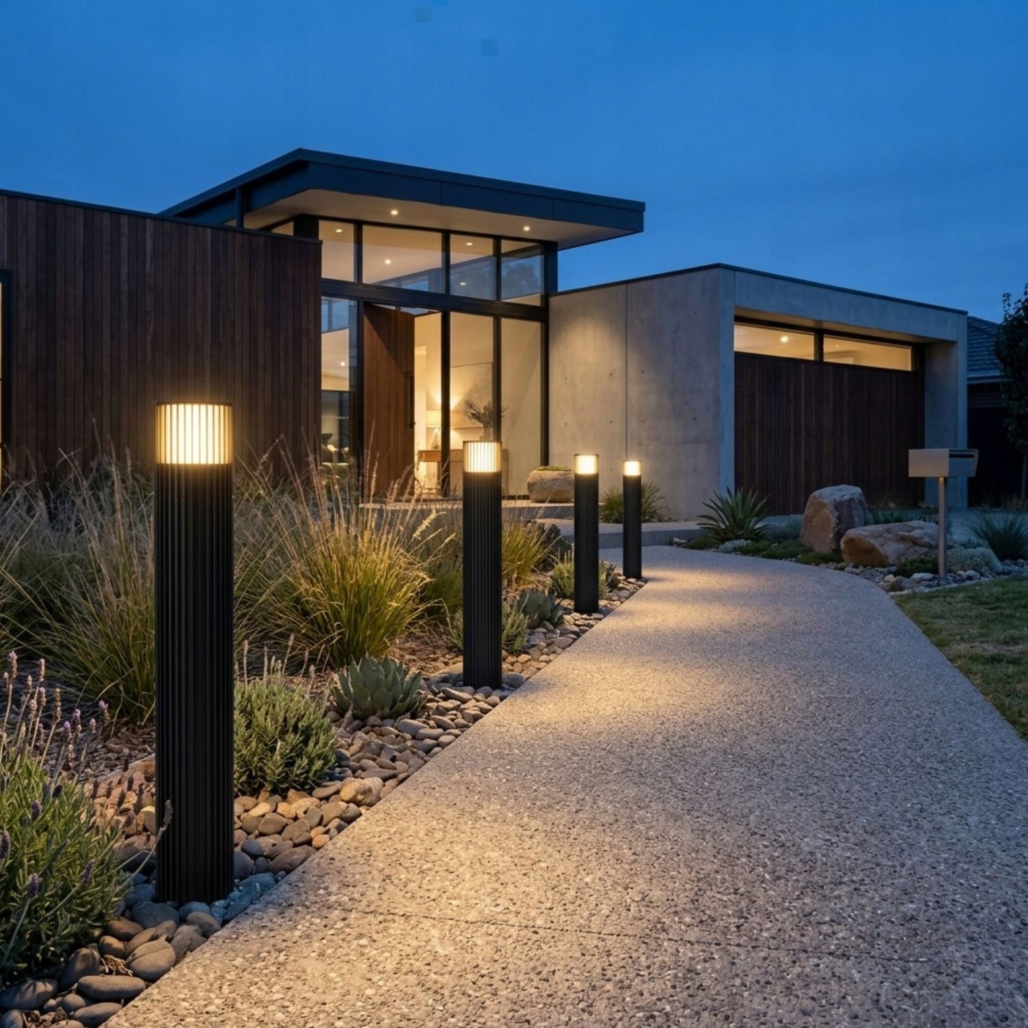 Outdoor Garden Standing Post Lamp for Garden Alley Discount Black 50cm Brand EstiloHome