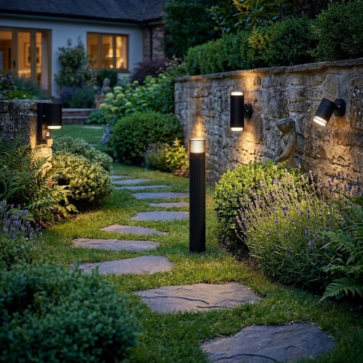 Outdoor Garden Standing Post Lamp for Garden Alley Discount Black 50cm Color black