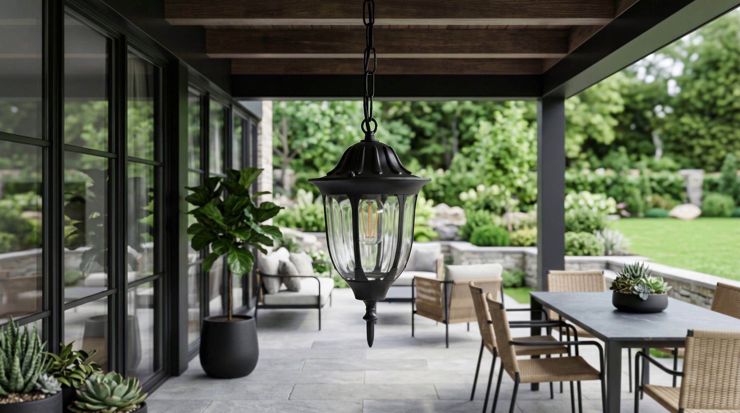 Outdoor Hanging Lamp For Garden Black Facade Garden Retro Vasco Brand Kaja