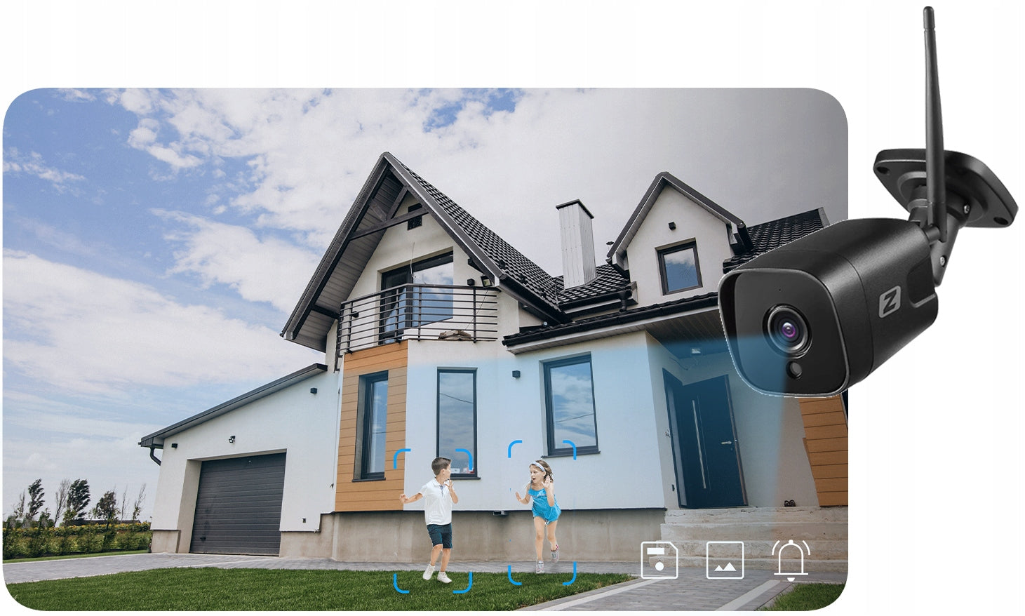Outdoor IP Camera WiFi 5MPx 5MP Black People Detection, AUDIO EAN (GTIN) 5903900678919