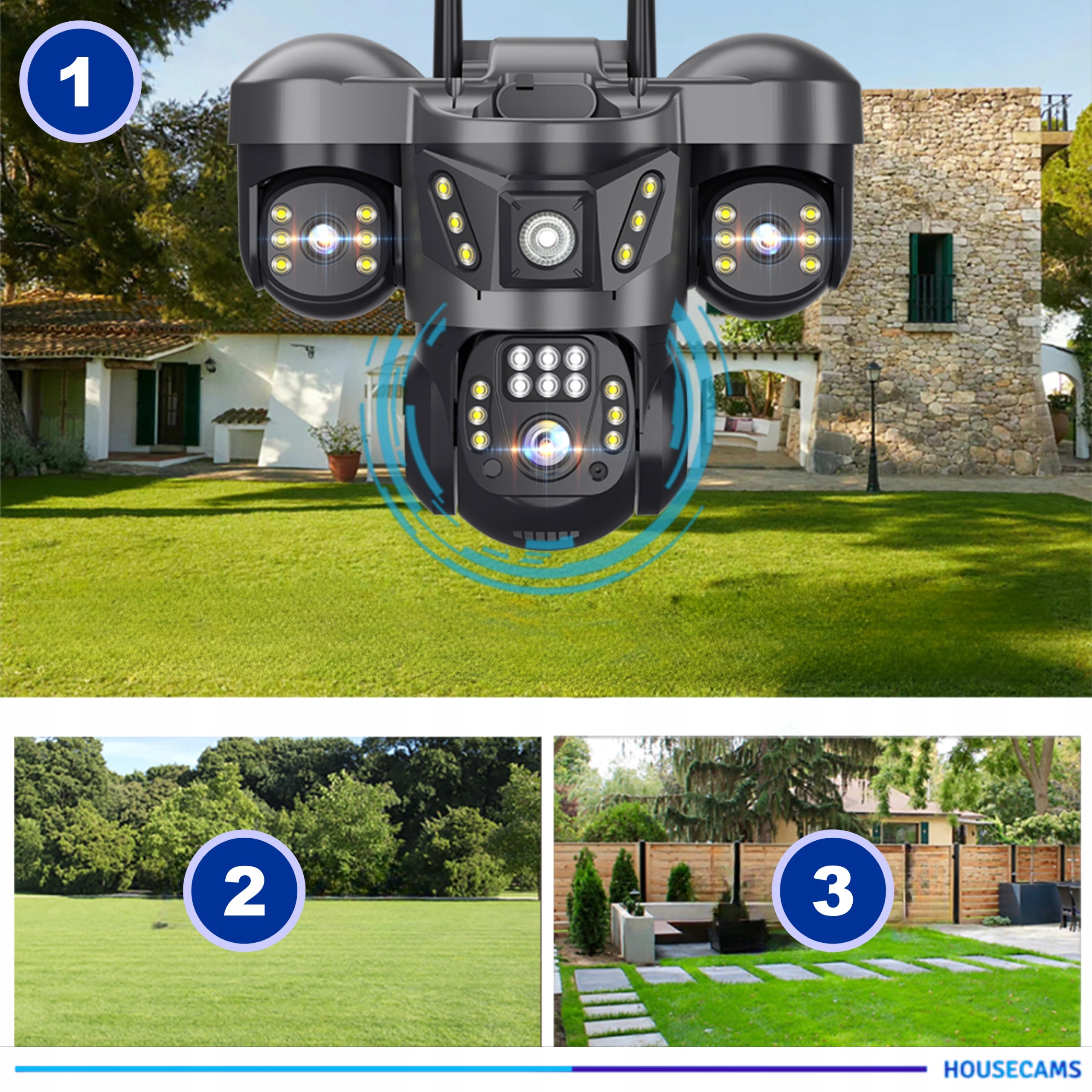 Outdoor IP Camera Wifi Waterproof 3 Lenses Triple AI 6mp MICROPHONE EAN (GTIN) 5904384406364