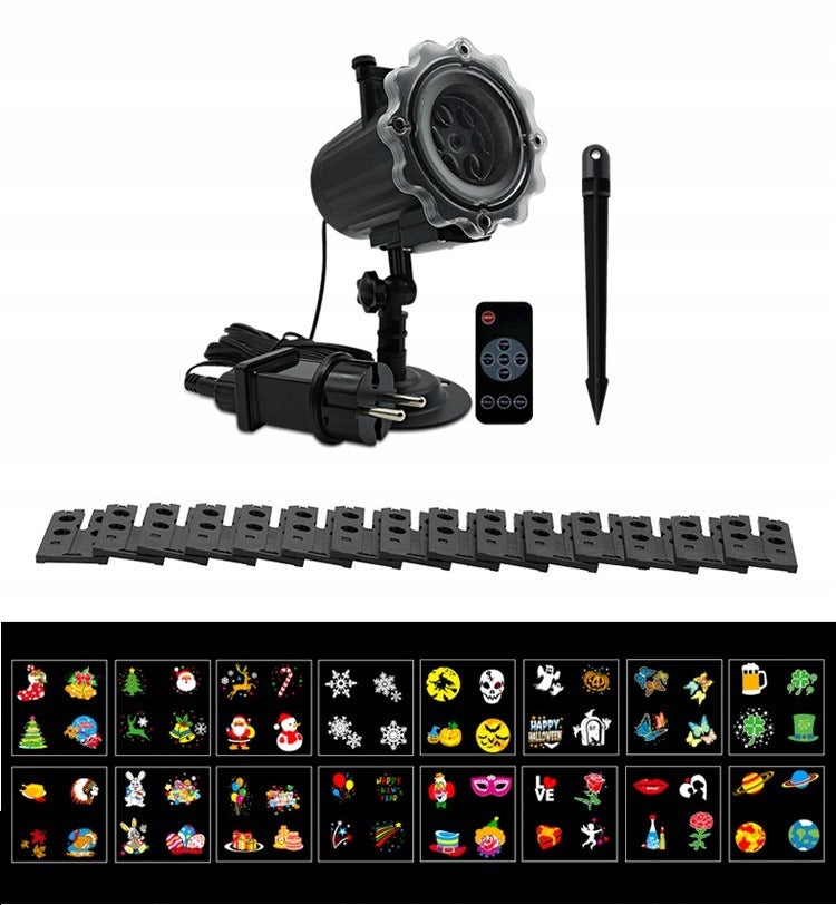 Outdoor LED Christmas Projector 16 Slides Remote Control IP44