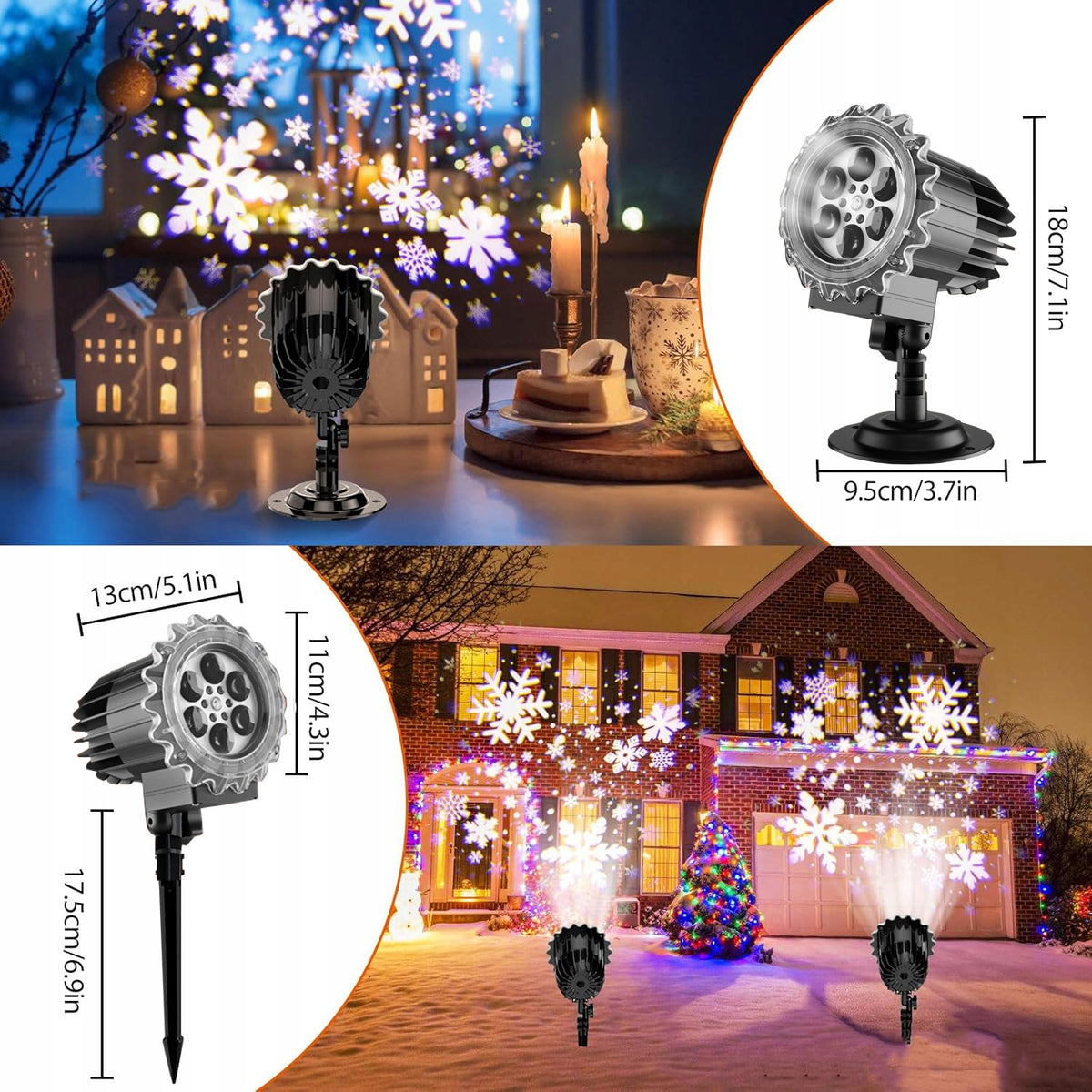Outdoor LED Christmas Projector, Waterproof Headlight for Petals Manufacturer code Projektor Bożonarodzeniowy LED