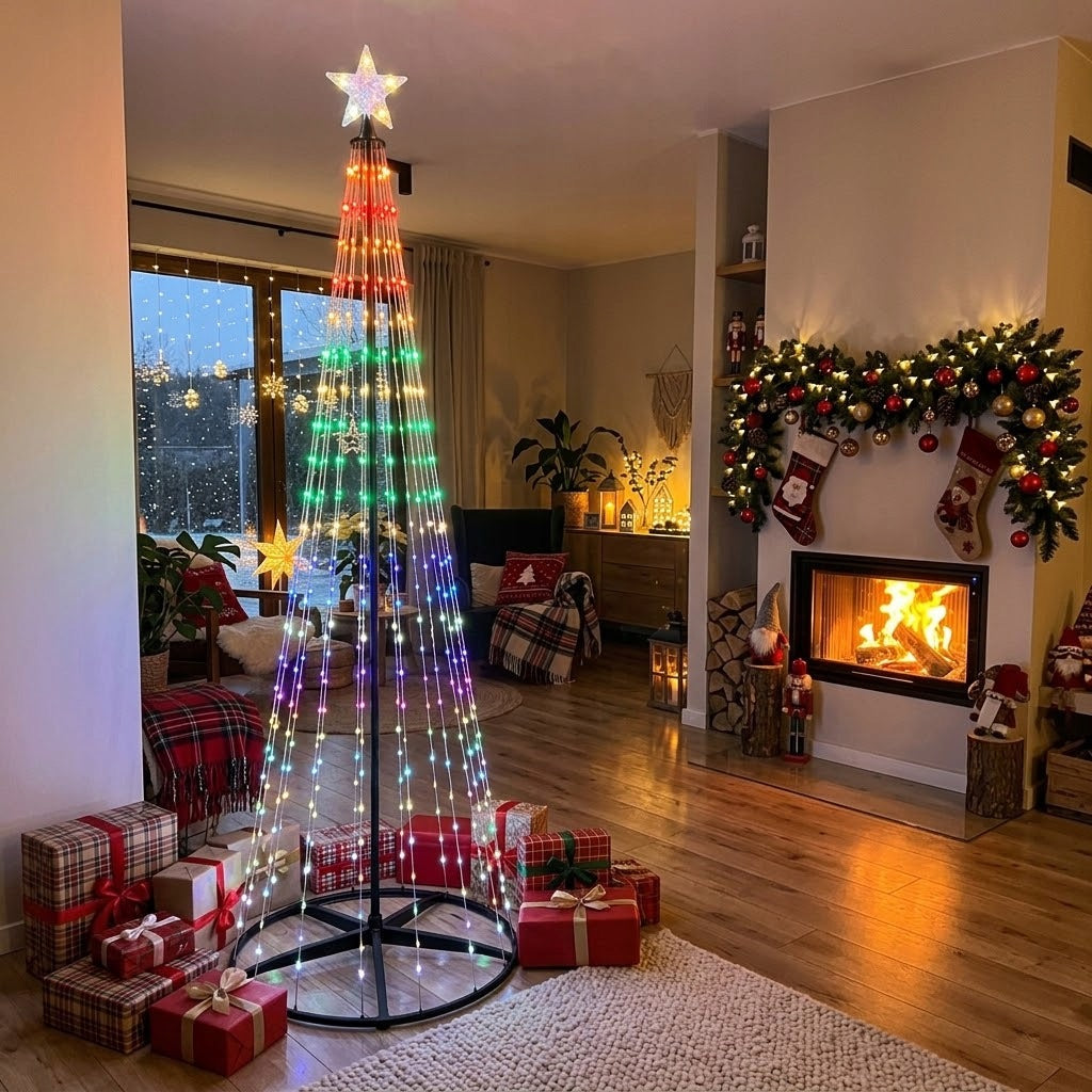 Outdoor LED Christmas Tree 230cm Glowing Warm White Multicolor Garden Manufacturer code 65334