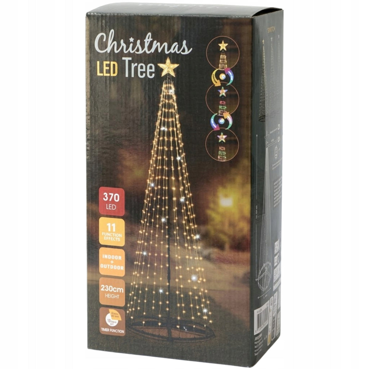 Outdoor LED Christmas Tree 230cm Glowing Warm White Multicolor Garden