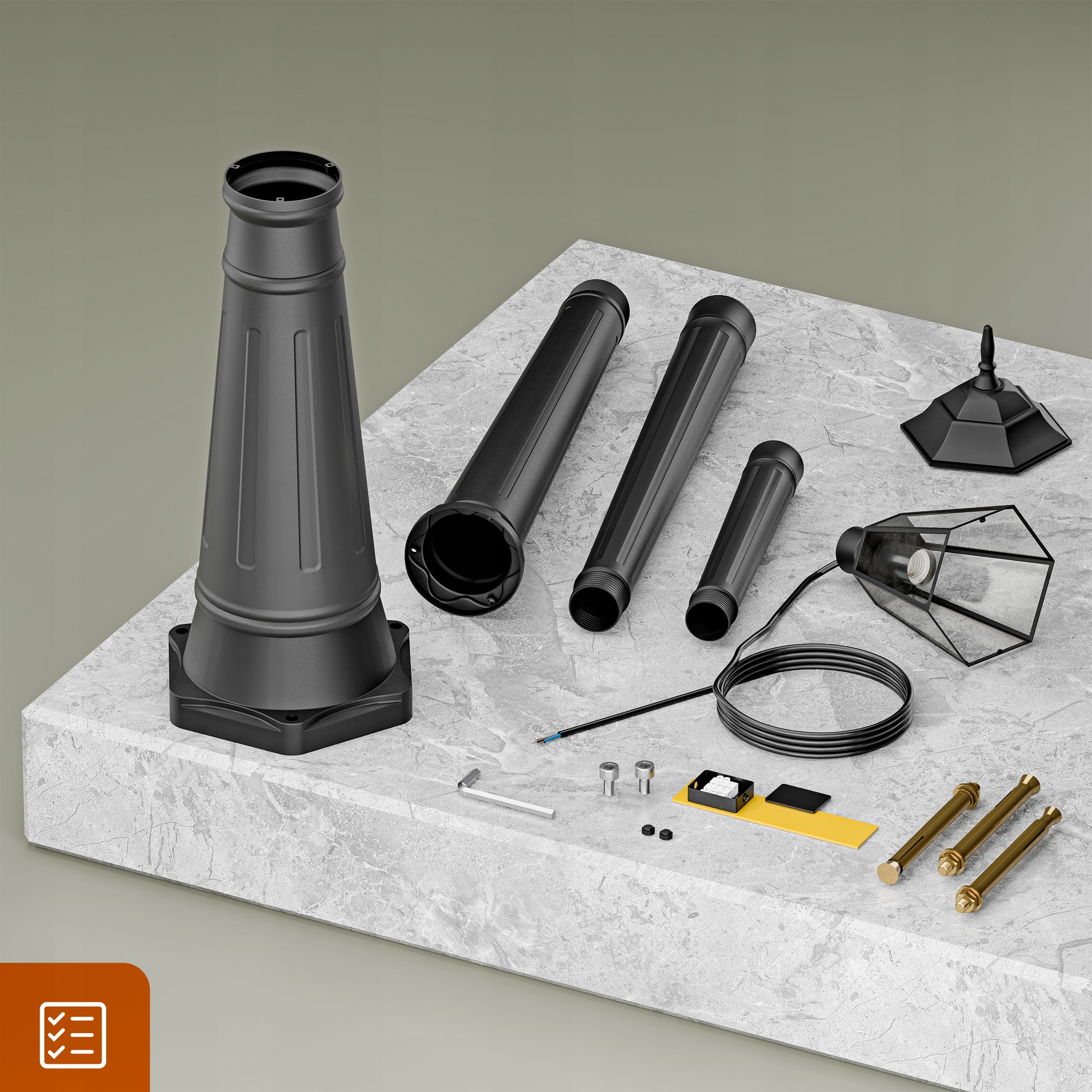 Outdoor LED Garden Lamp E27 Standing Lantern Pole 240cm Vintage IP65 Additional information hermetic luminaire replaceable light source