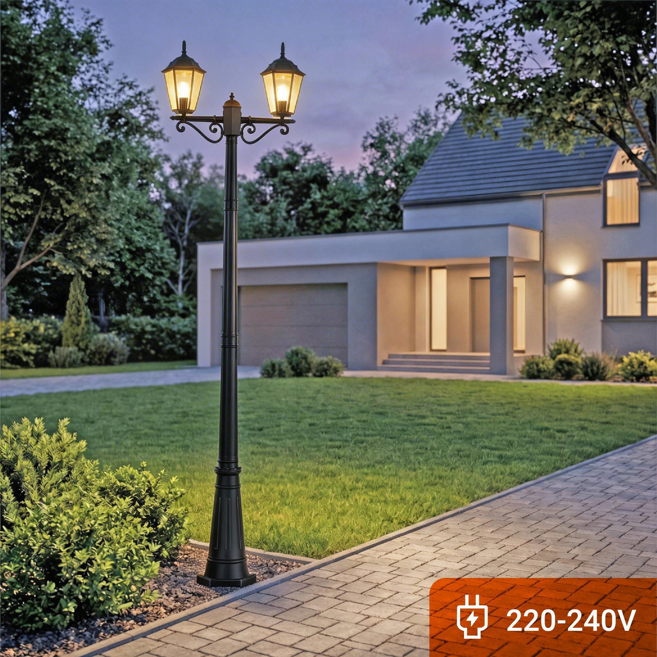 Outdoor LED Garden Lamp E27 Standing Lantern Pole 240cm Vintage IP65 Manufacturer code Latarnia Uliczna 7169