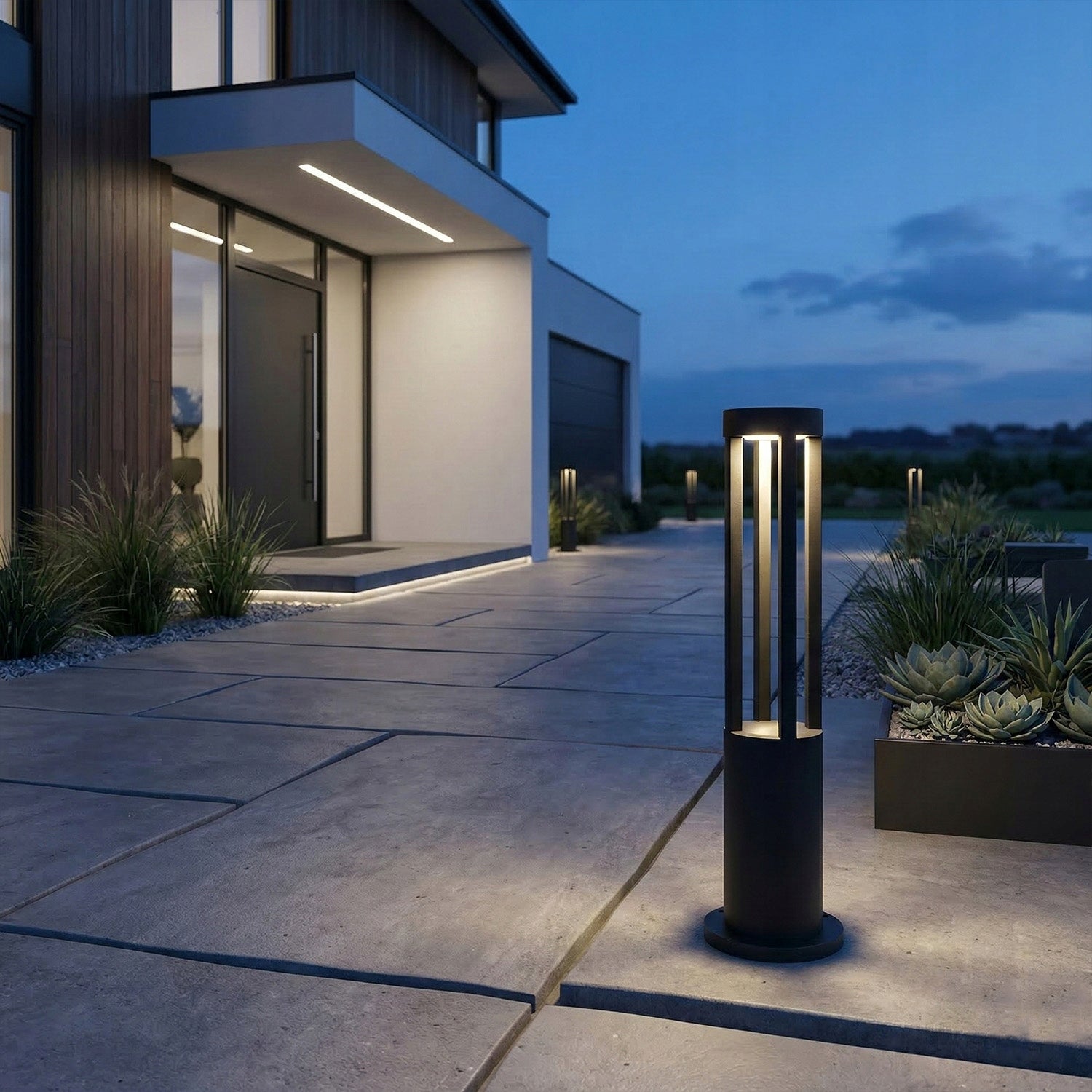 Outdoor LED Garden Lamp Standing 60cm IP65 Post 12W Black 230V Product height 60 cm
