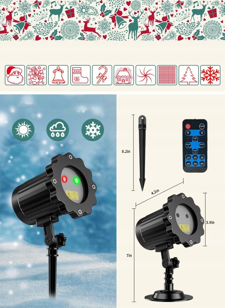 Outdoor Laser Projector with Remote Control Waterproof IP65 Snowflakes Packaging status original