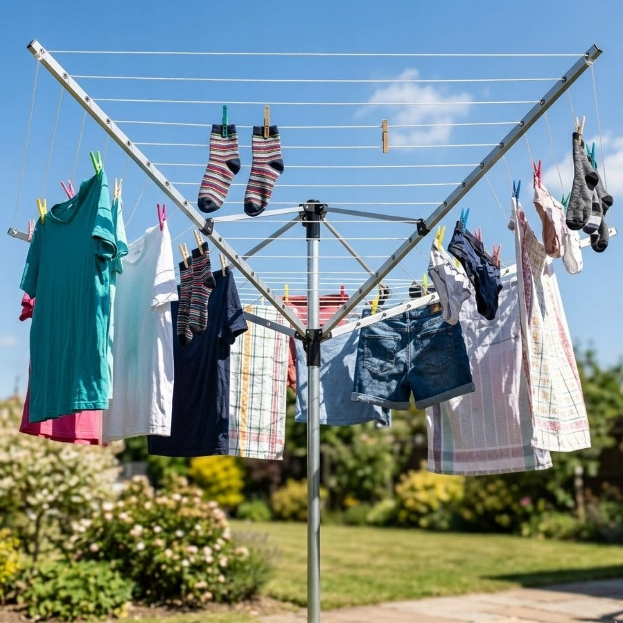 Outdoor Laundry Garden Dryer Large XXL 60m Rotating + Cover Manufacturer code Suszarka Ogrodowa, Świder, Składana Regulacja