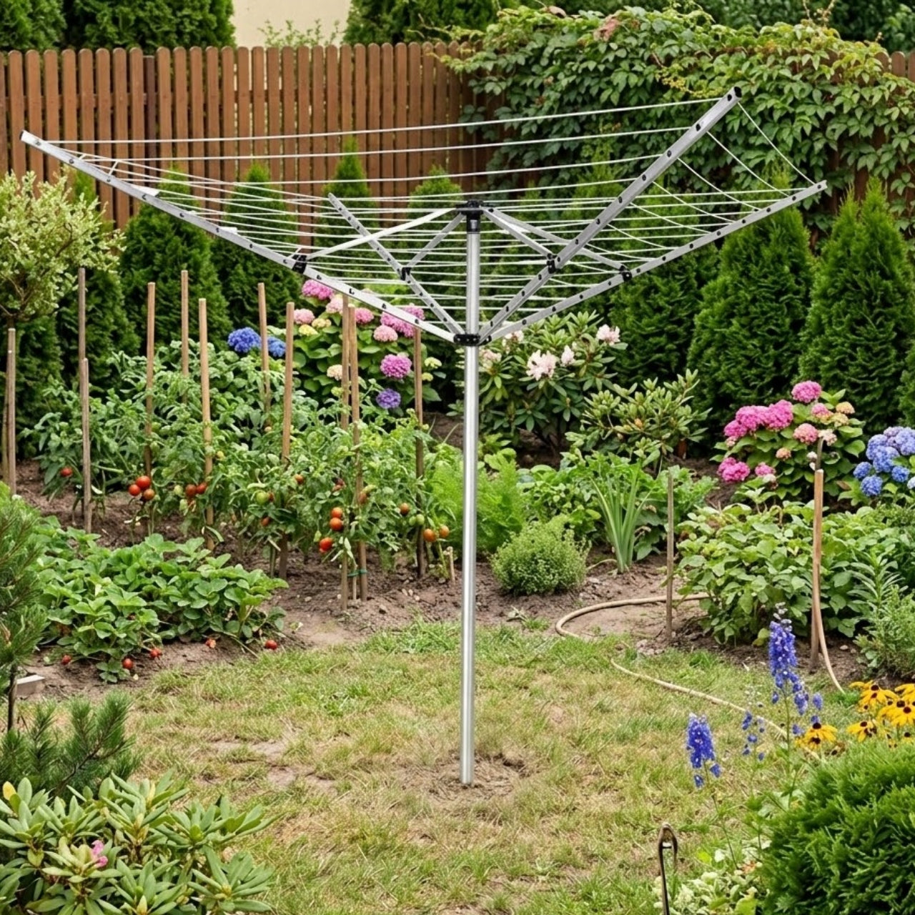 Outdoor Laundry Garden Dryer Large XXL 60m Rotating + Cover Unfolded width 260 cm
