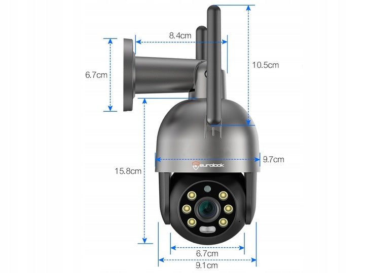 Outdoor Rotating WiFi IP Camera 8MPx 4K ALARM MICROPHONE LIGHTING Certificates of conformity CE WEEE