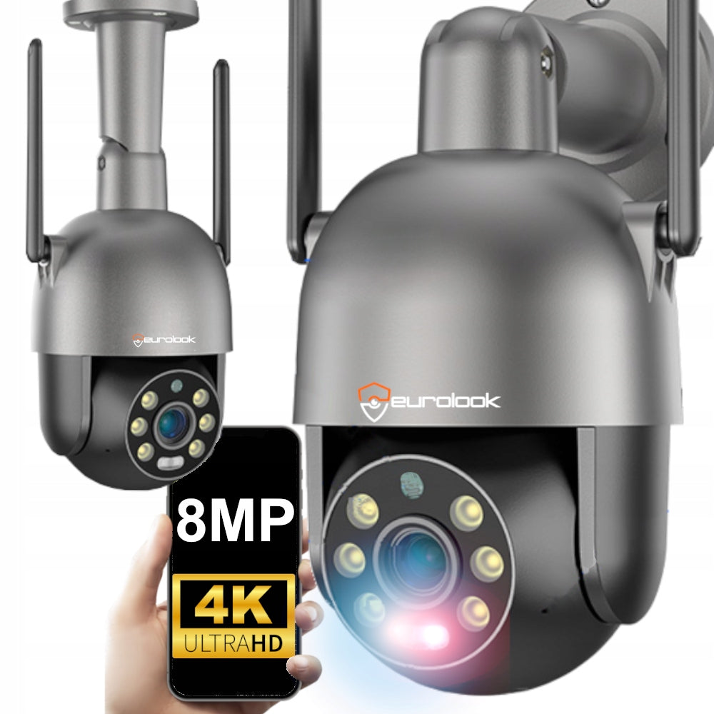 Outdoor Rotating WiFi IP Camera 8MPx 4K ALARM MICROPHONE LIGHTING