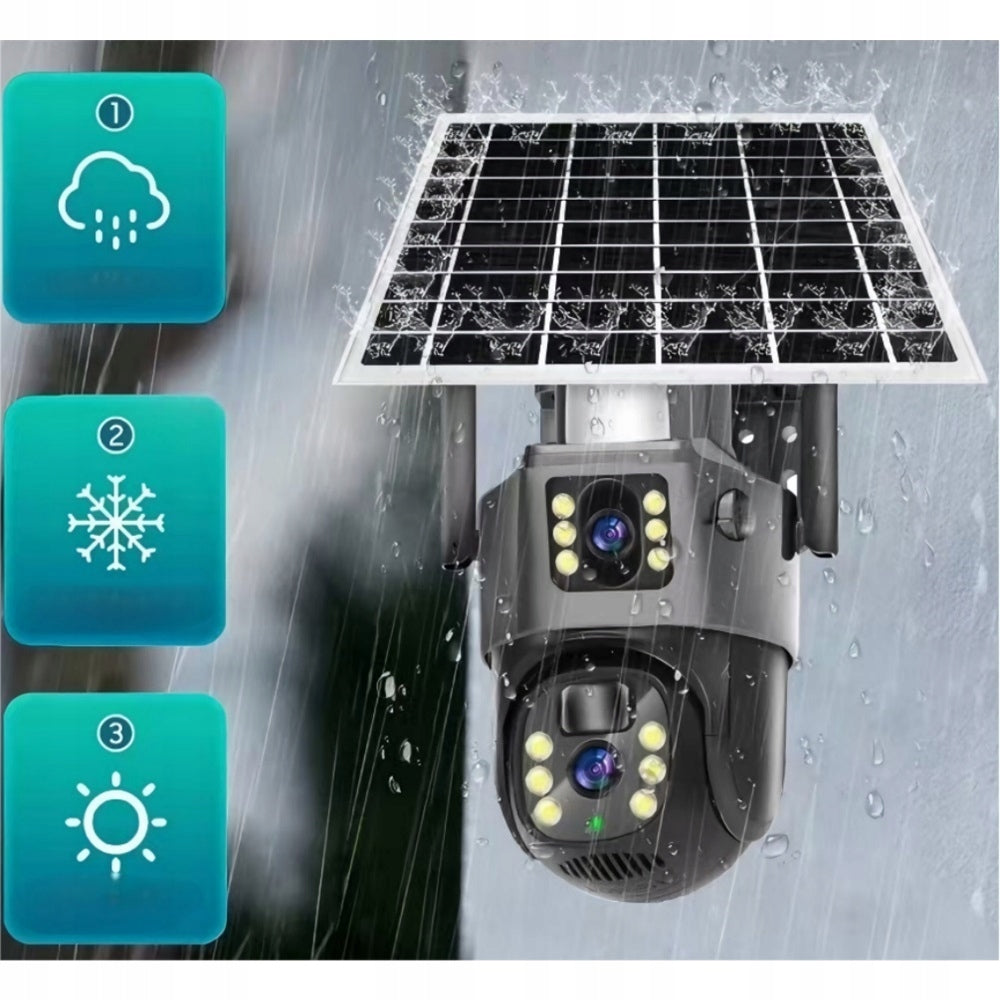 Outdoor Solar PTZ Camera Two Lenses 4K 6MP IP67 Zoom 3 in 1 wifi Manufacturer code YFDZ-4069257158861