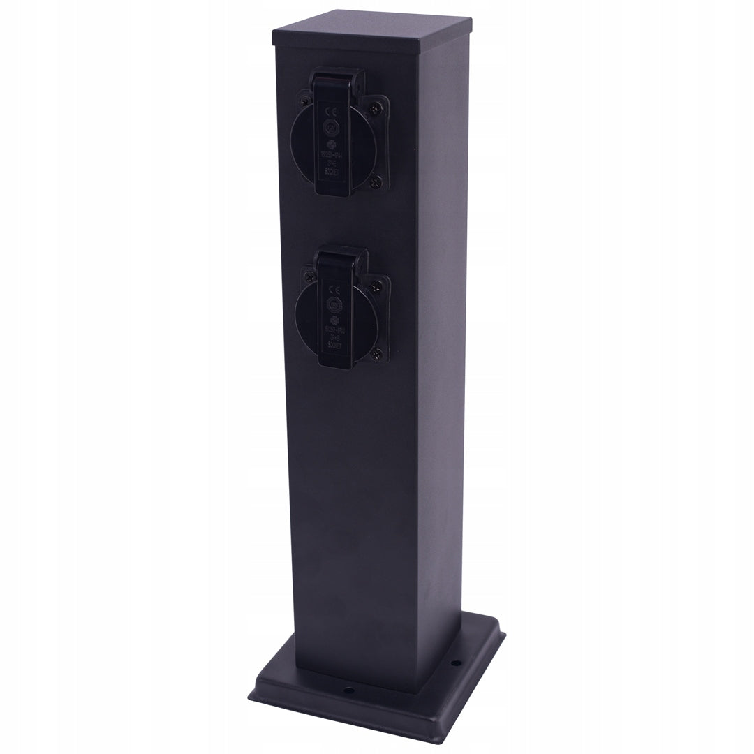Outdoor Standing Garden Post 230V 40cm 2x Schuko Power Socket Brand Eko-Light