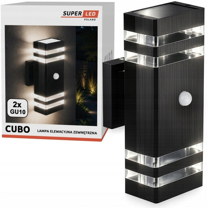Outdoor Wall Lamp Facade Garden Lamp IP54 2X GU10 PIR Motion Sensor