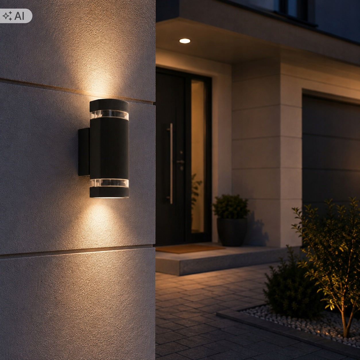 Outdoor Wall Lamp Facade Wall Lamp 2x GU10 Black Round IP54 Manufacturer code Kinkiet Zewnętrzny Elewacyjny Lampa Ścienna