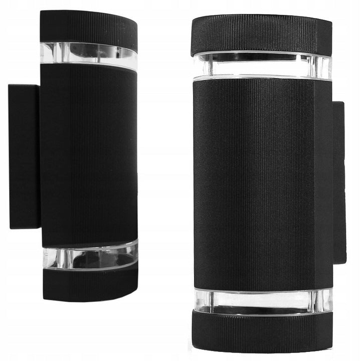 Outdoor Wall Lamp Facade Wall Lamp 2x GU10 Black Round IP54 Packaging status original
