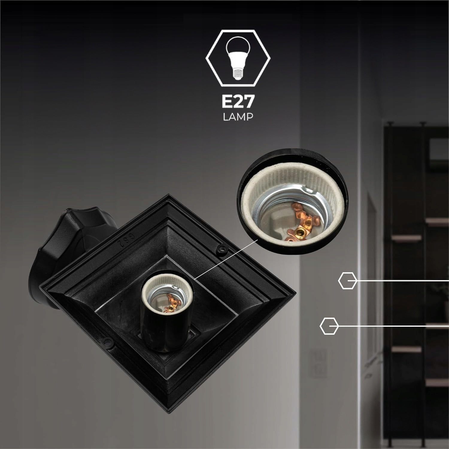 Outdoor Wall Lamp LED Garden Facade Lamp 1X Bulb E27 IP54 BK Packaging status original