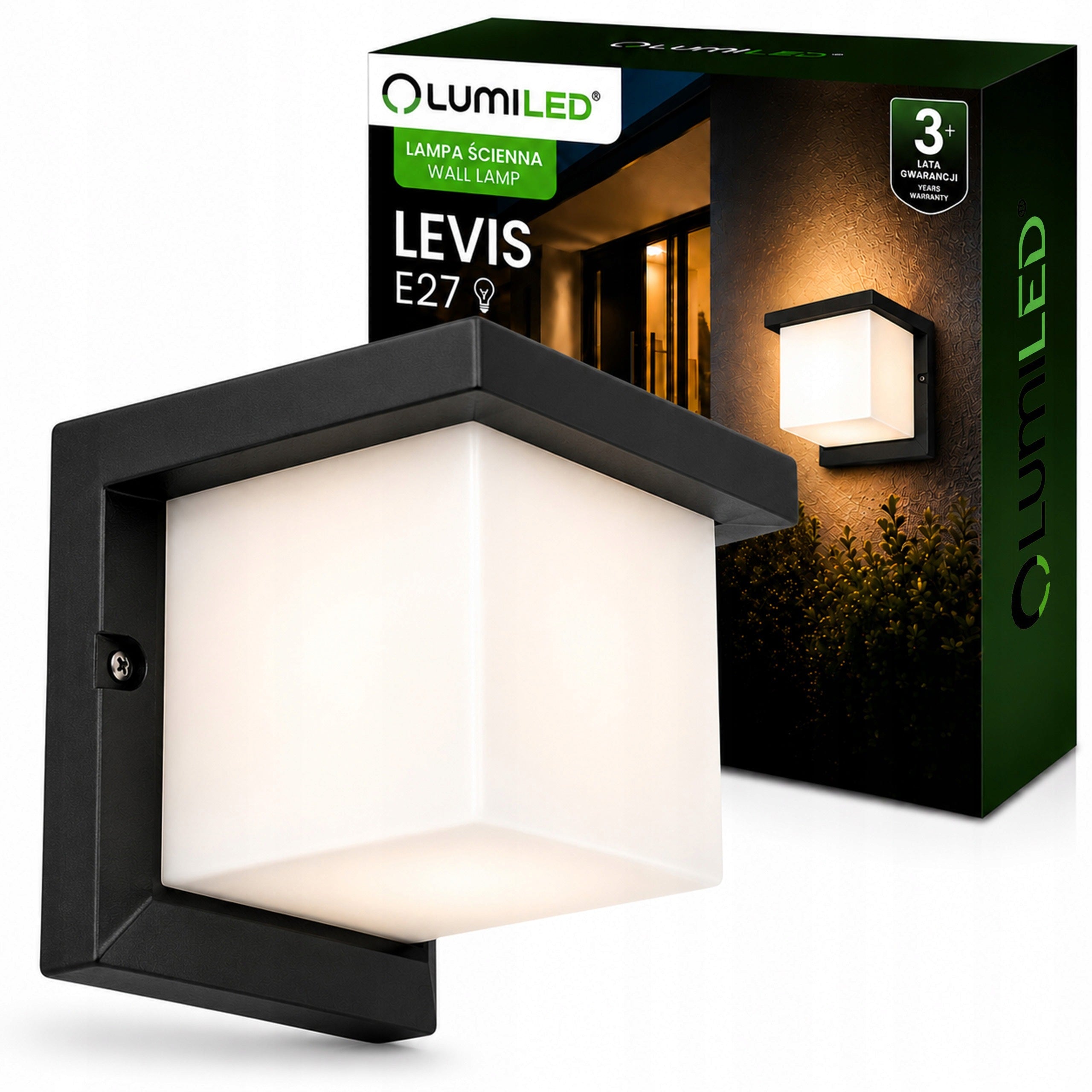Outdoor Wall Lamp LED Garden Facade Lamp E27 Black Waterproof ALU