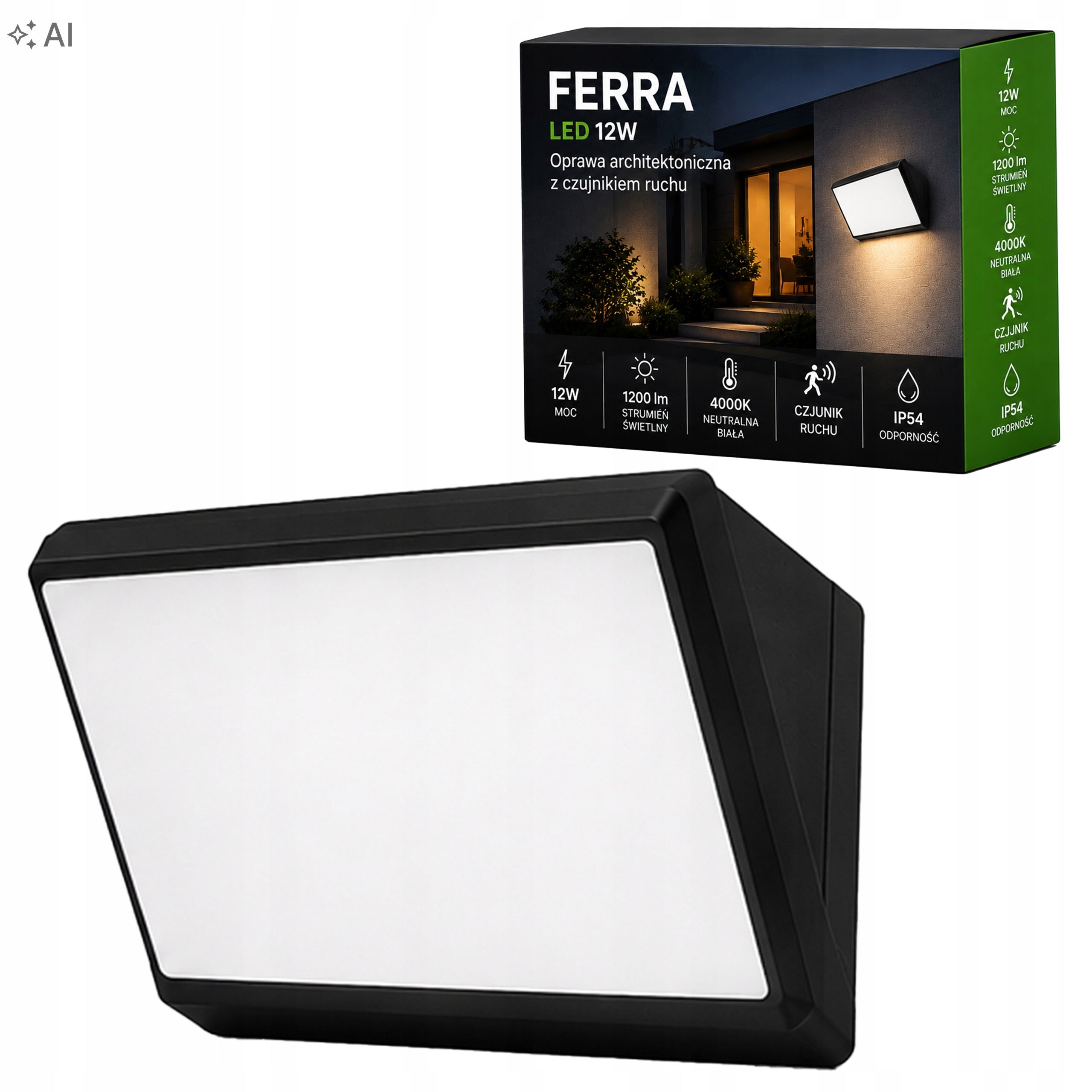 Outdoor Wall Lamp LED Garden Lamp 12W Wall Facade MOTION SENSOR