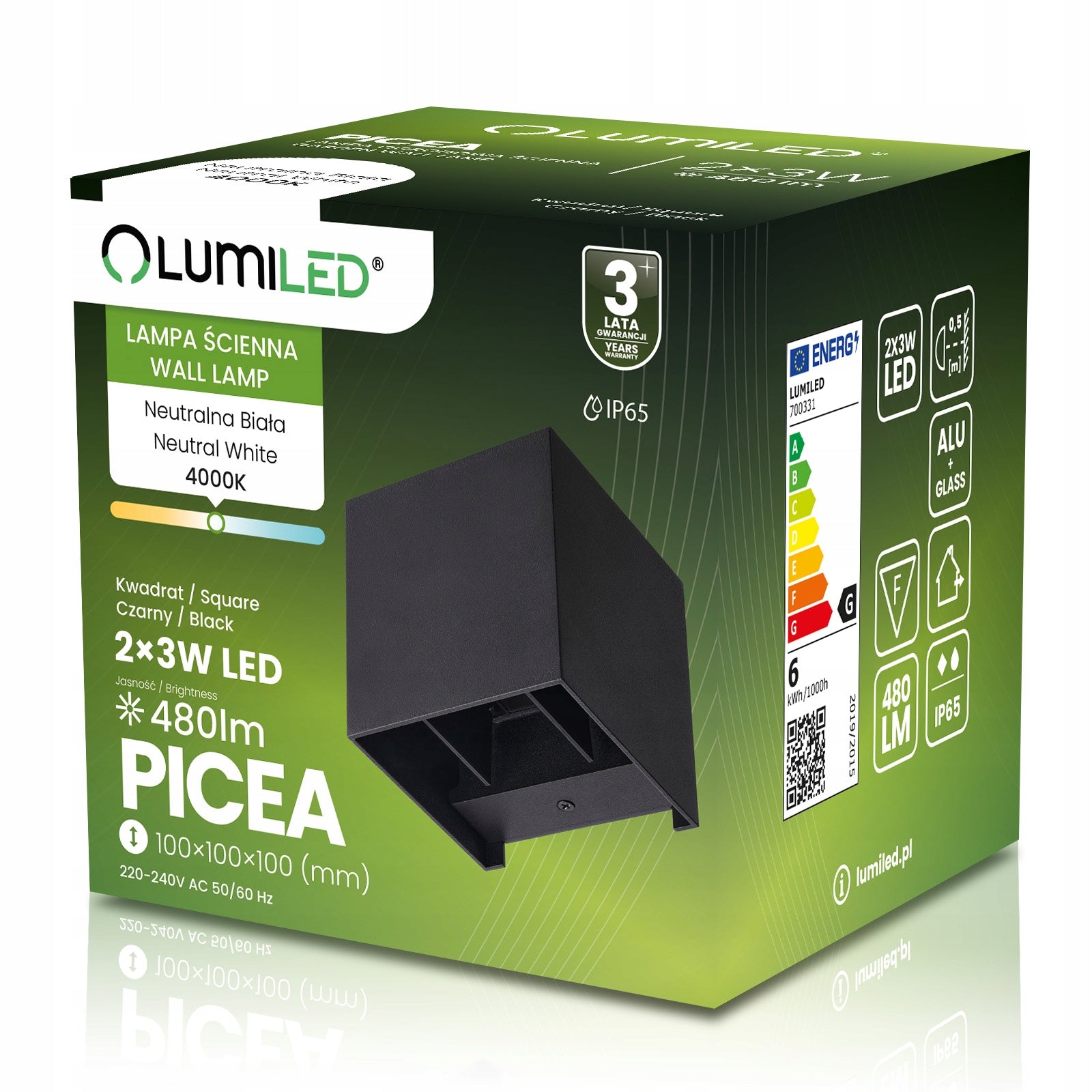 Outdoor Wall Lamp LED Garden Wall Facade Lamp 6W Waterproof Manufacturer code LUMOGR0562 LAMPA ŚCIENNA