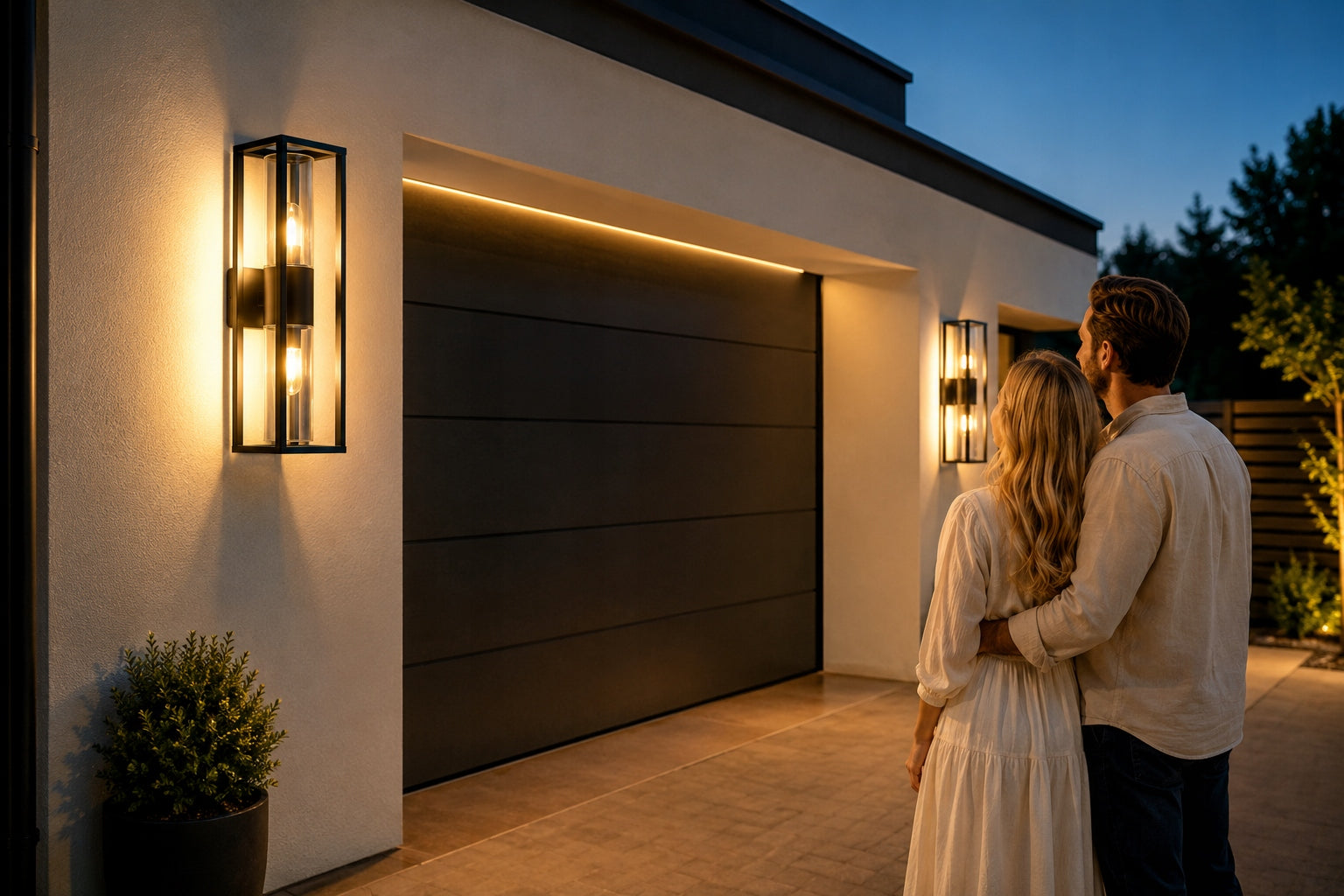 Outdoor Wall Lamp Outdoor Facade Wall Lamp 2x E27 LED Color black