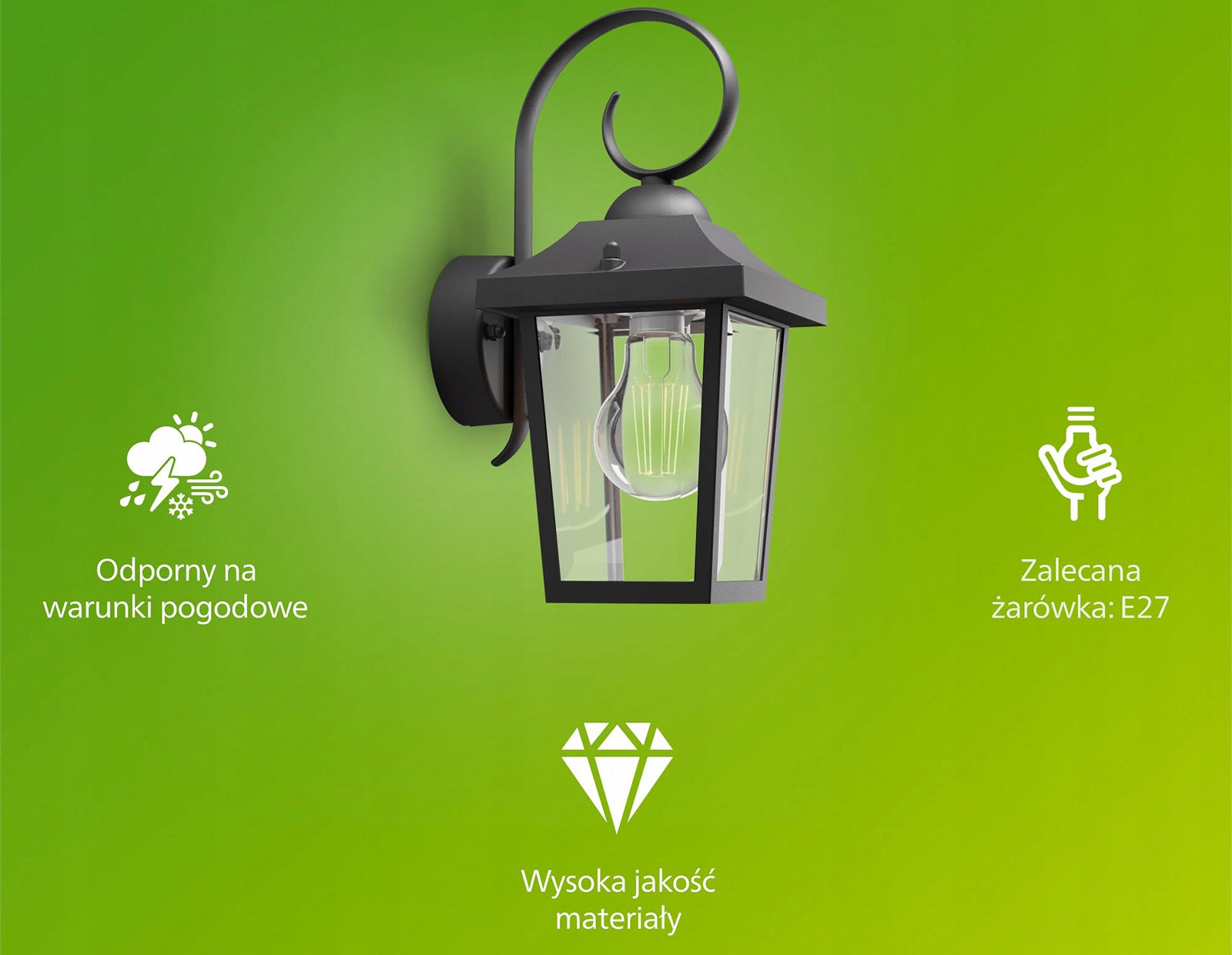Outdoor Wall Lamp PHILIPS BUZZARD LED Facade Lamp E27 Garden IP44 Collection myGarden