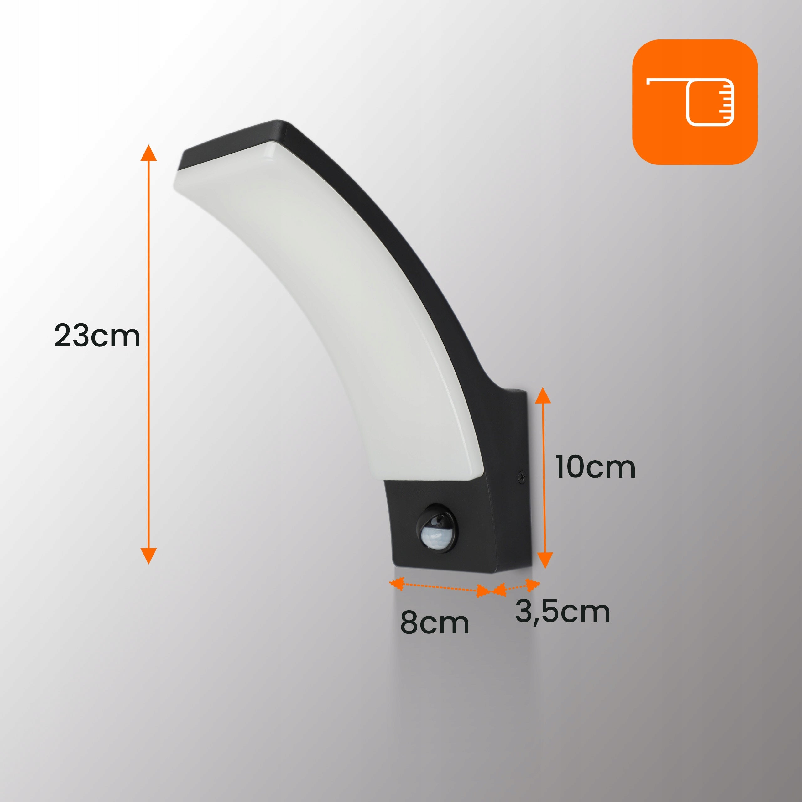 Outdoor Wall Lamp PIR Motion Sensor 12W IP54 LED Garden Facade Lamp Thread type built-in LED source