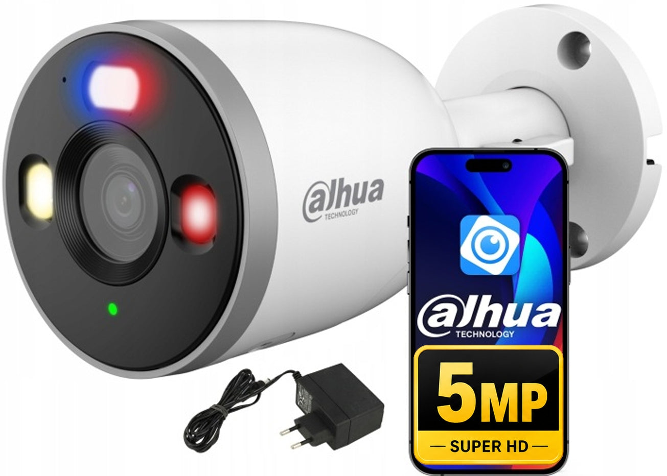 Outdoor WiFi Camera 5MPx DAHUA F5D-PV Detection Deterrence Dual Light