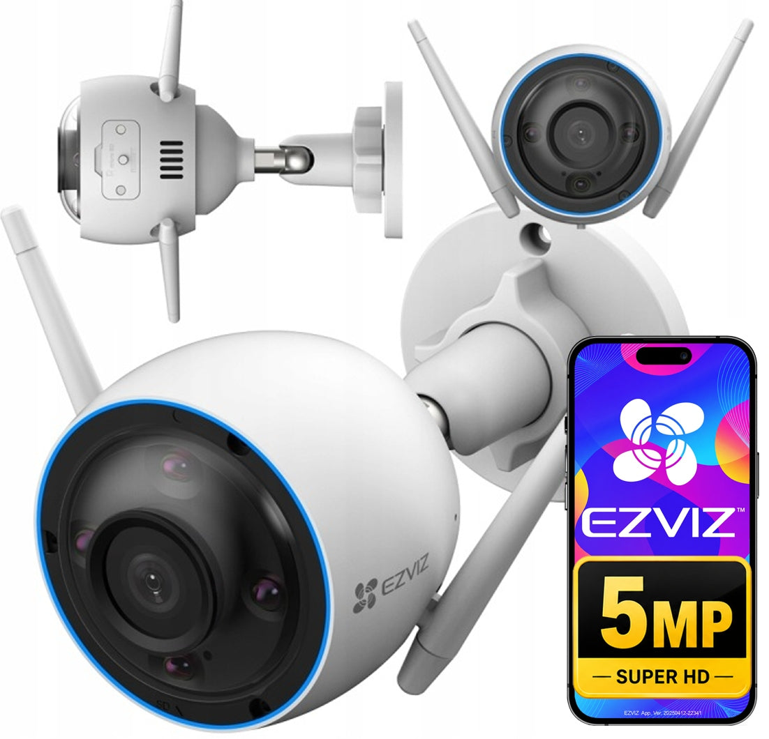 Outdoor WiFi Camera 5MPx EZVIZ H3 3K Speaker Microphone Motion Detection AI