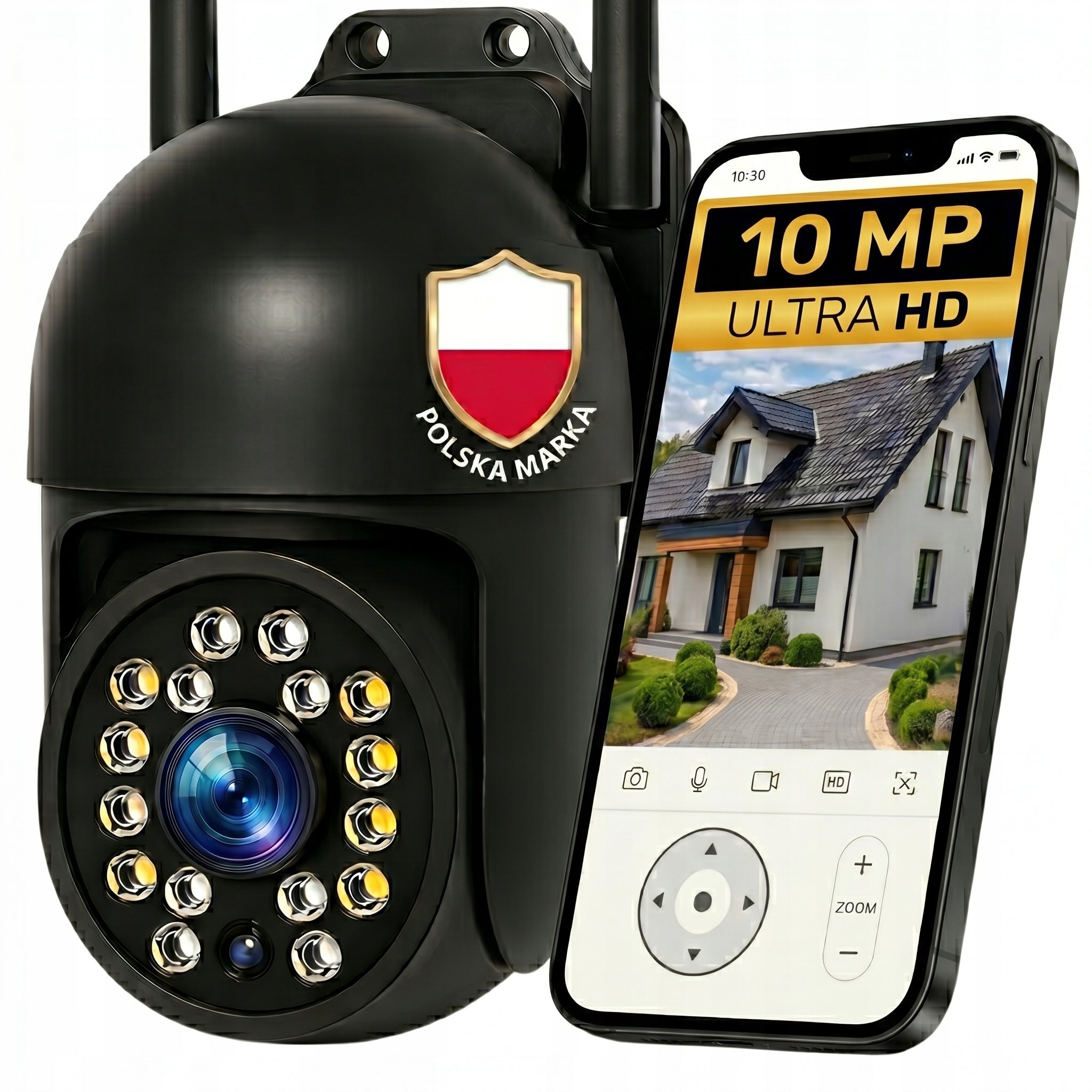 Outdoor Wifi Camera Rotating 10MP UHD 4K ZOOM Audio Tracking