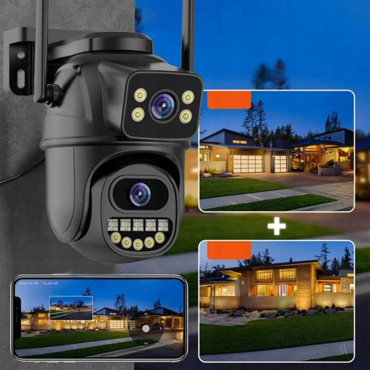 Outdoor Wifi Camera Rotating Dual 10 MP UHD 4K ZOOM Audio Tracking Certificates of conformity CE WEEE