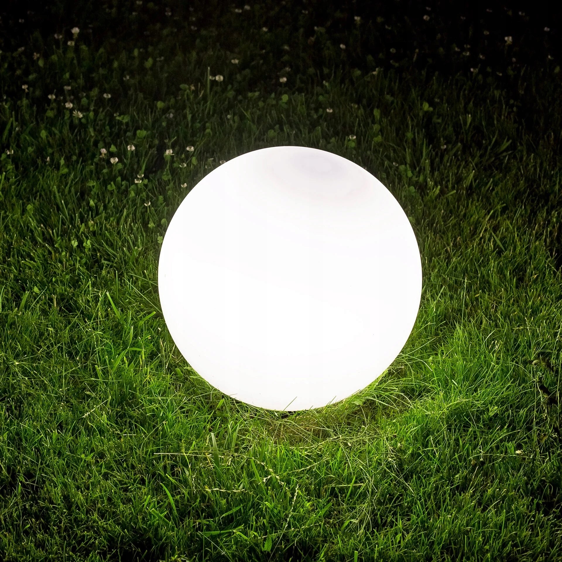 Outdoor garden lamp hammered ball large white for electricity 50 cm IP65 E27 Packaging status original