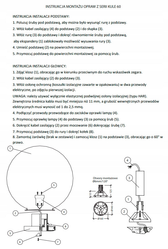 Outdoor garden lantern Sphere 180cm, E27 pole - Perfect for the terrace Brand Su-ma