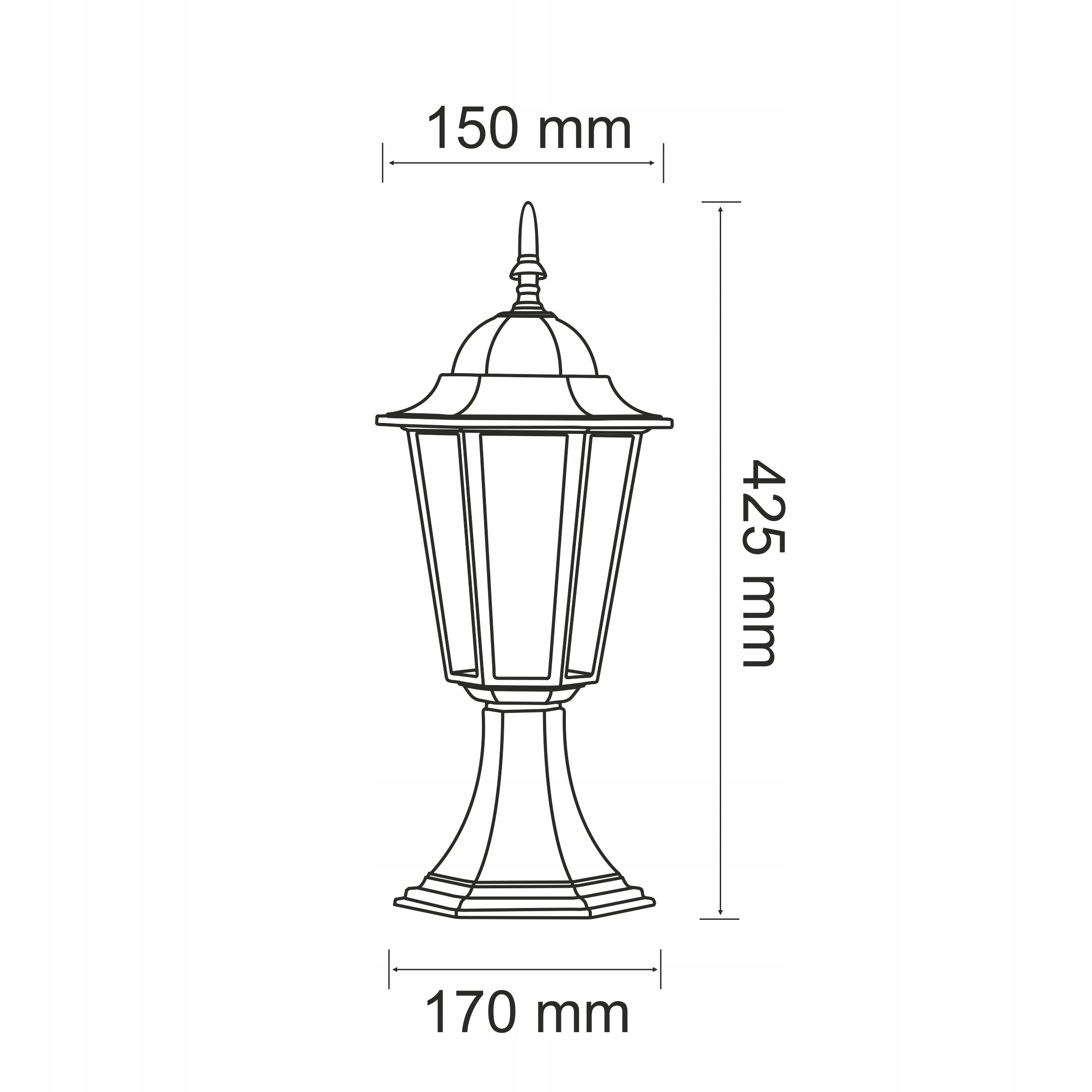 Outdoor lamp LIGURIA low, patina color 1xE27 IP43 Goldlux Brand Polux