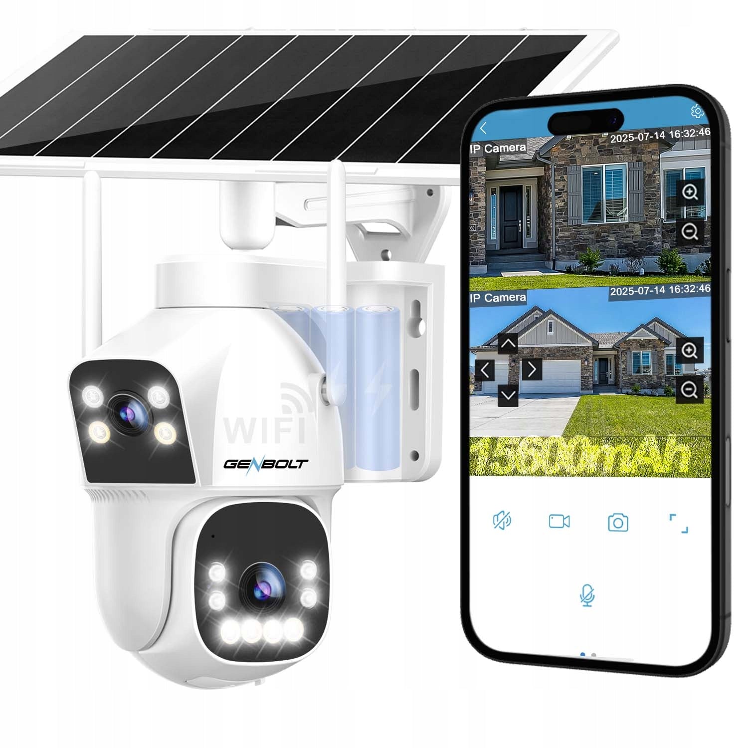 Outdoor solar 8W 7/24 Record Battery WIFI IP Camera F1.6 Wireless 4xZOOM
