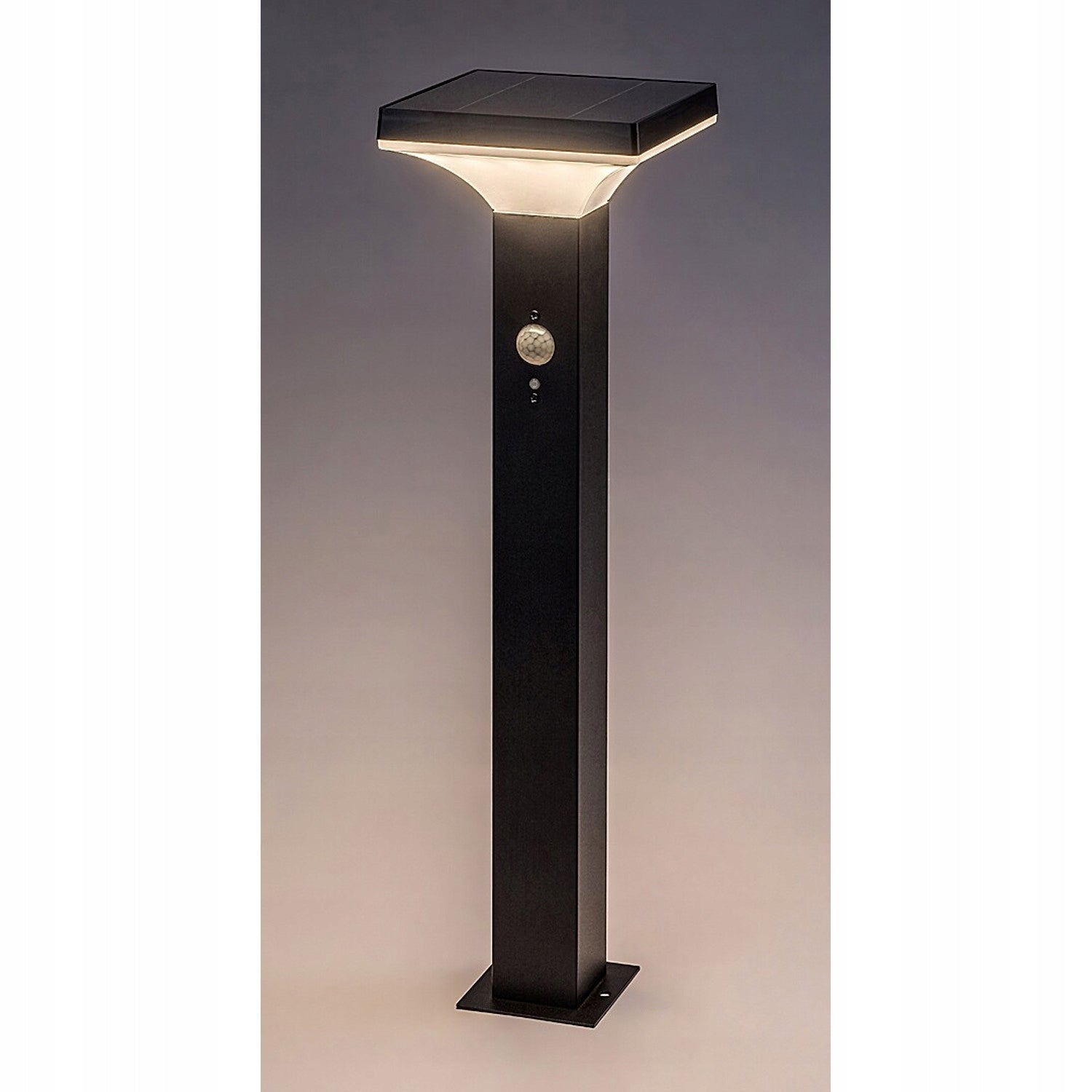 Outdoor solar LED floor lamp 4W IP44 50cm with PIR motion sensor Color black