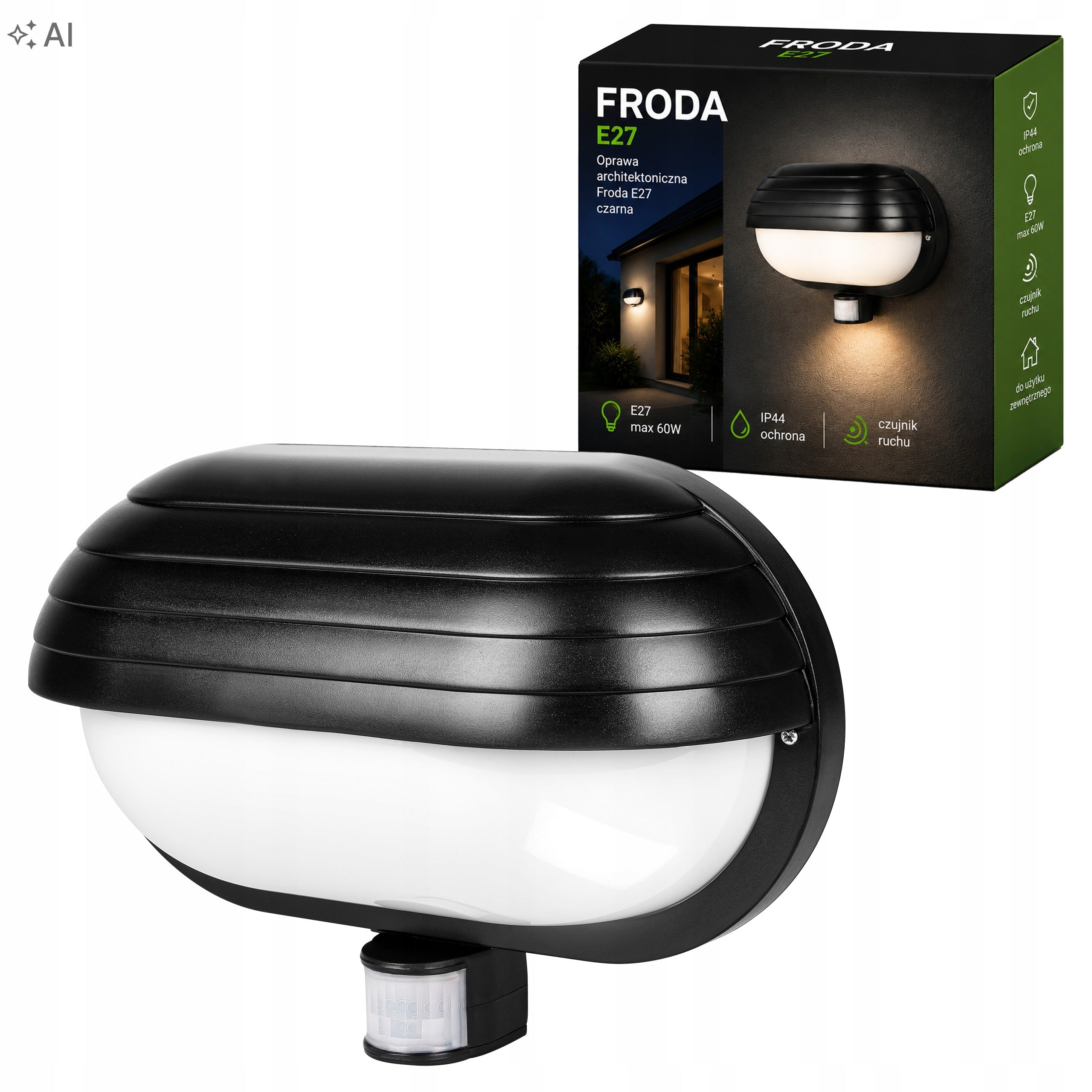 Outdoor wall lamp garden lamp MOTION SENSOR facade wall E27 LED