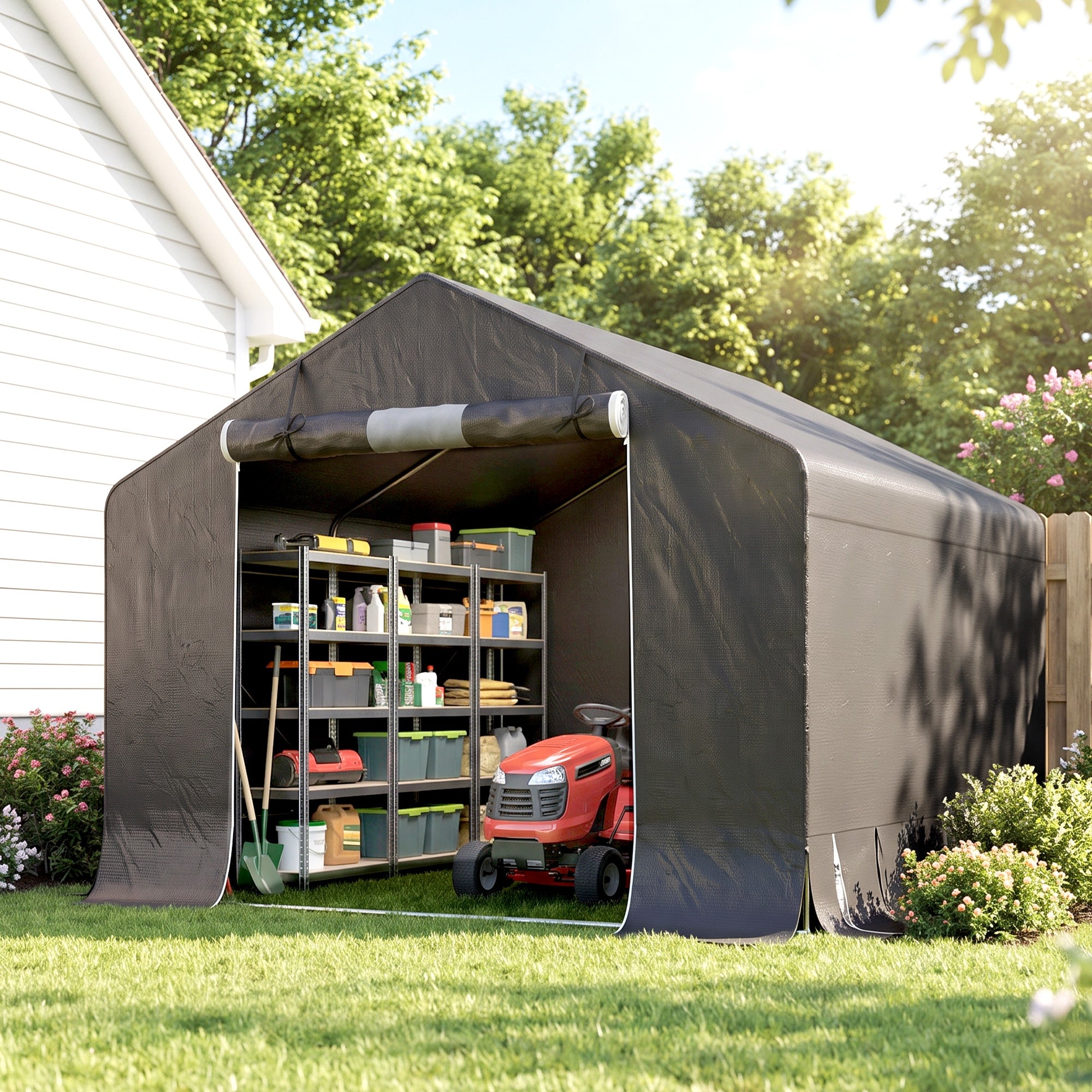 Outsunny Garage Tent 3 x 3 x 2,1 m, waterproof, dark grey Packaging status original