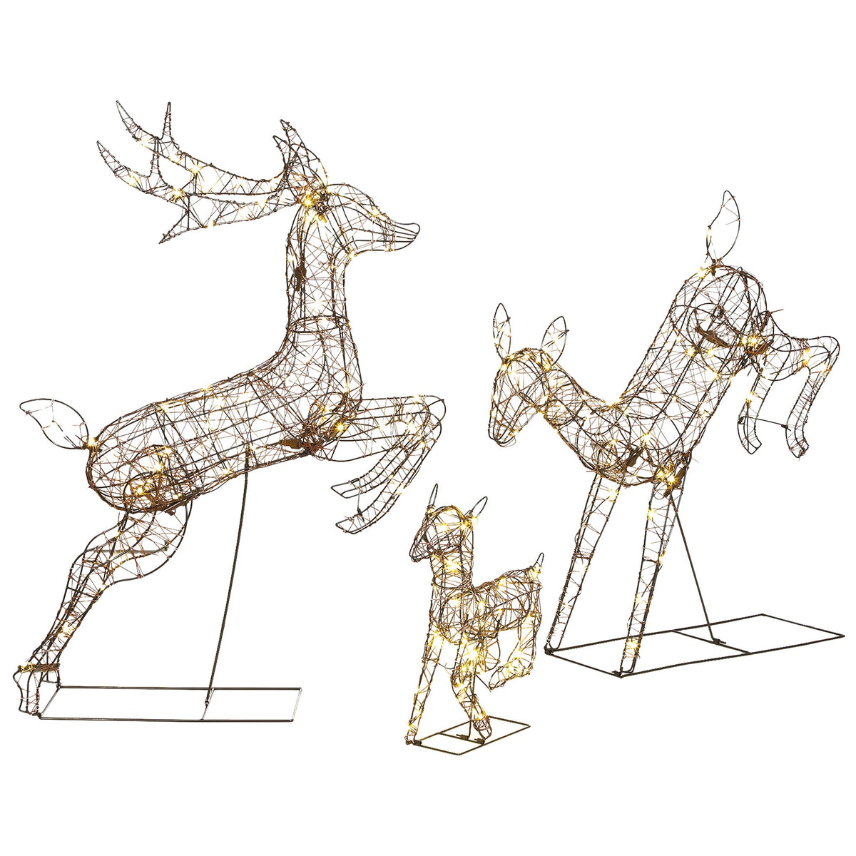 Outsunny LED reindeer family, illuminated Christmas decoration