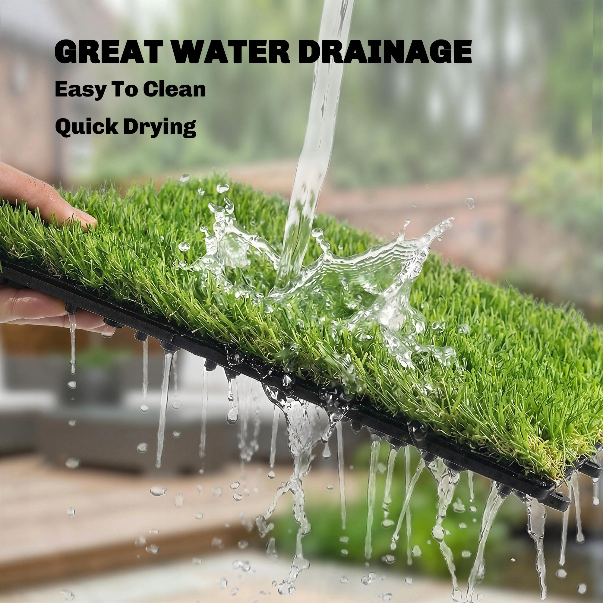 Outsunny Set of 22 Artificial Grass 30x30 cm with Drainage System Brand Outsunny