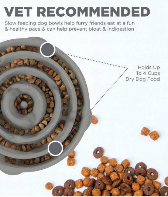 Outward Hound Fun Feeder Slow Bowl Grey [69892] Packaging status original