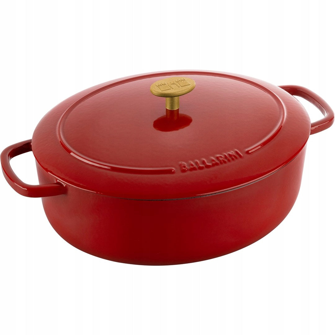 Oval cast iron pot Ballarini Bellamonte - 4.5 ltr, Red