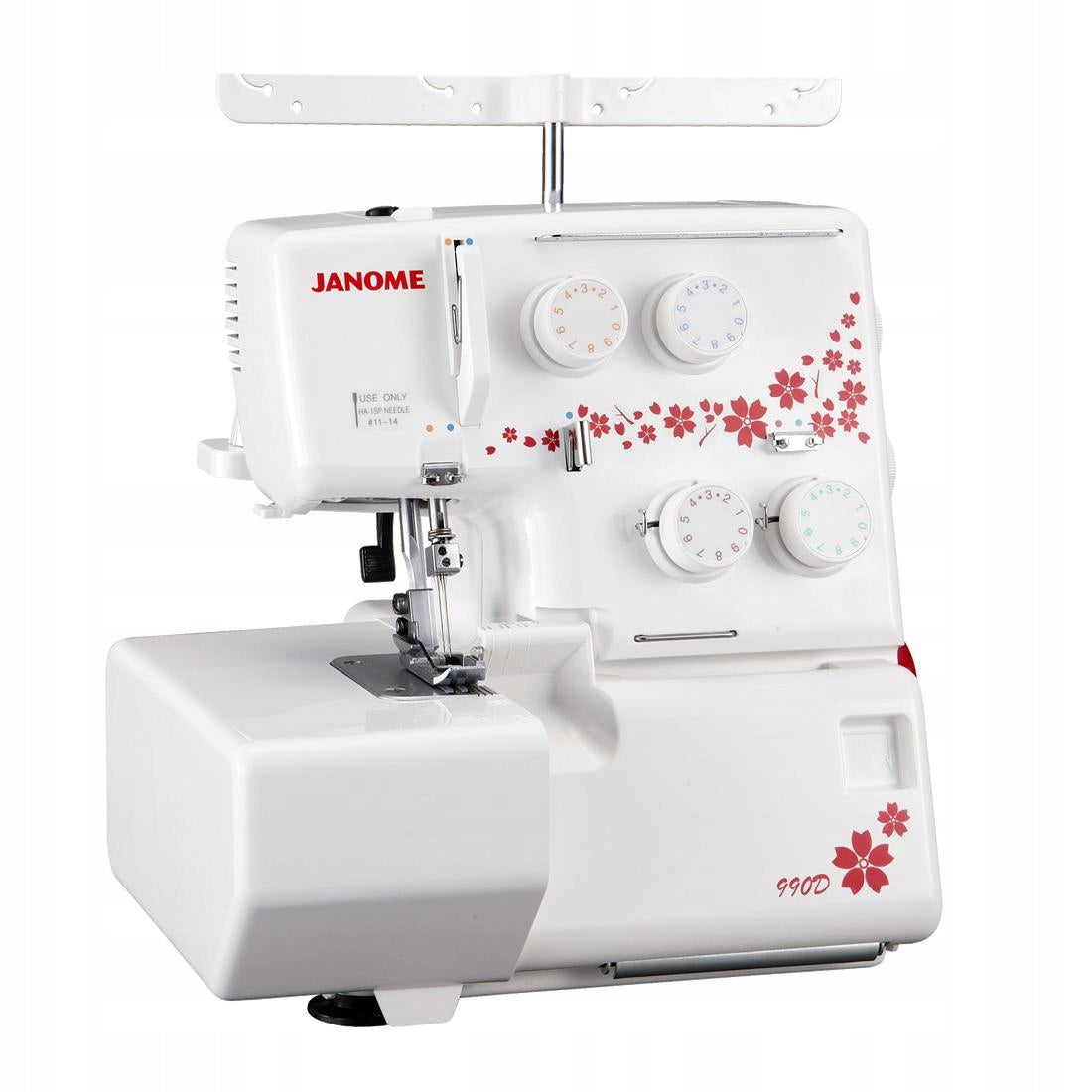 Overlock 4 thread Janome 990D with mere + 5 feet + sewing courses + BOOK Manufacturer code 990D