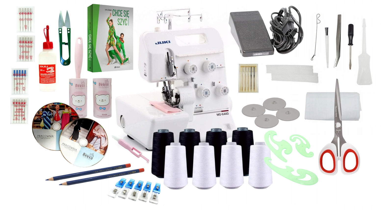 Overlock overlock Juki MO-644D Mega freebies Accessories sewing courses and BOOK