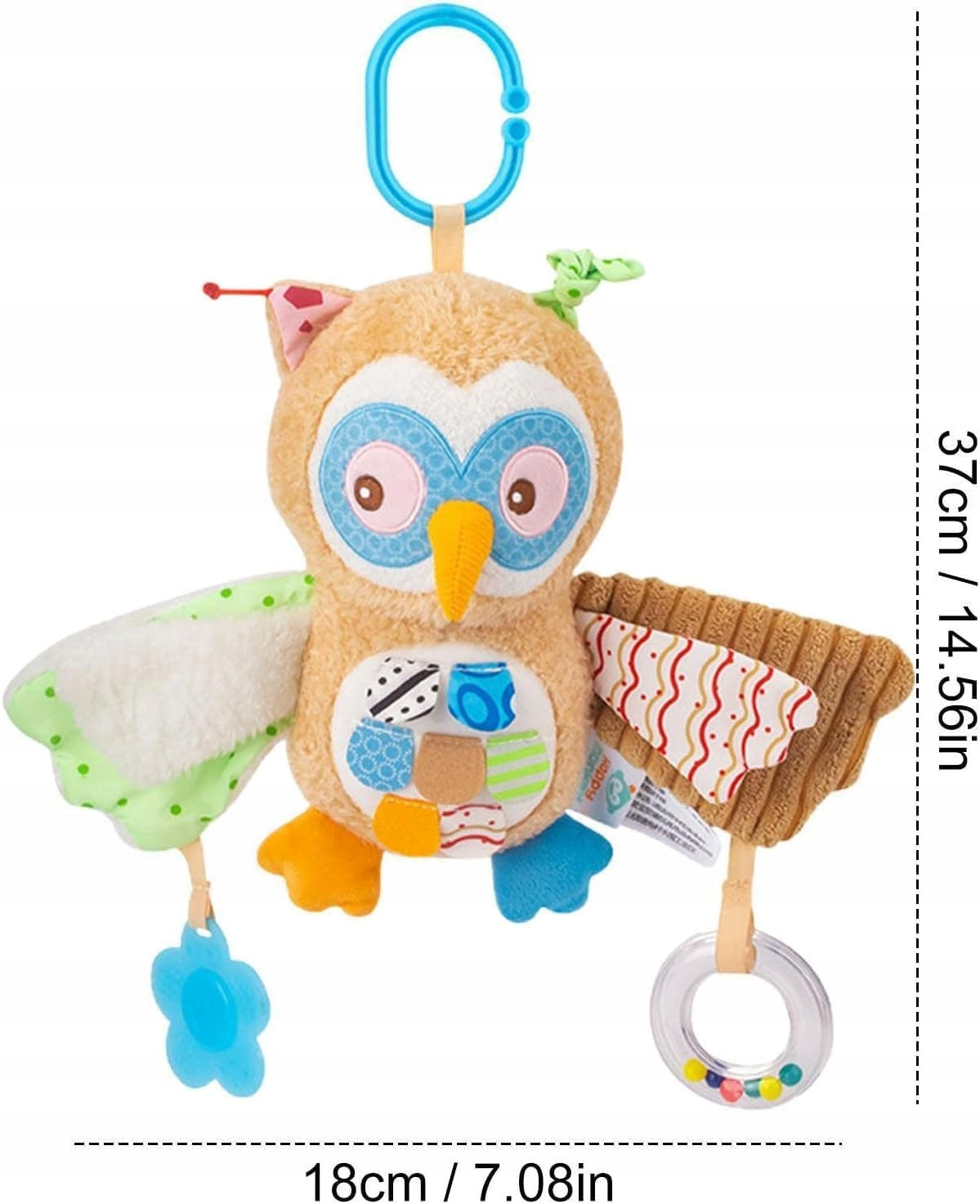 Owl Stroller Pendant with Ratchet and Sensory Teether 0+ Packaging status original