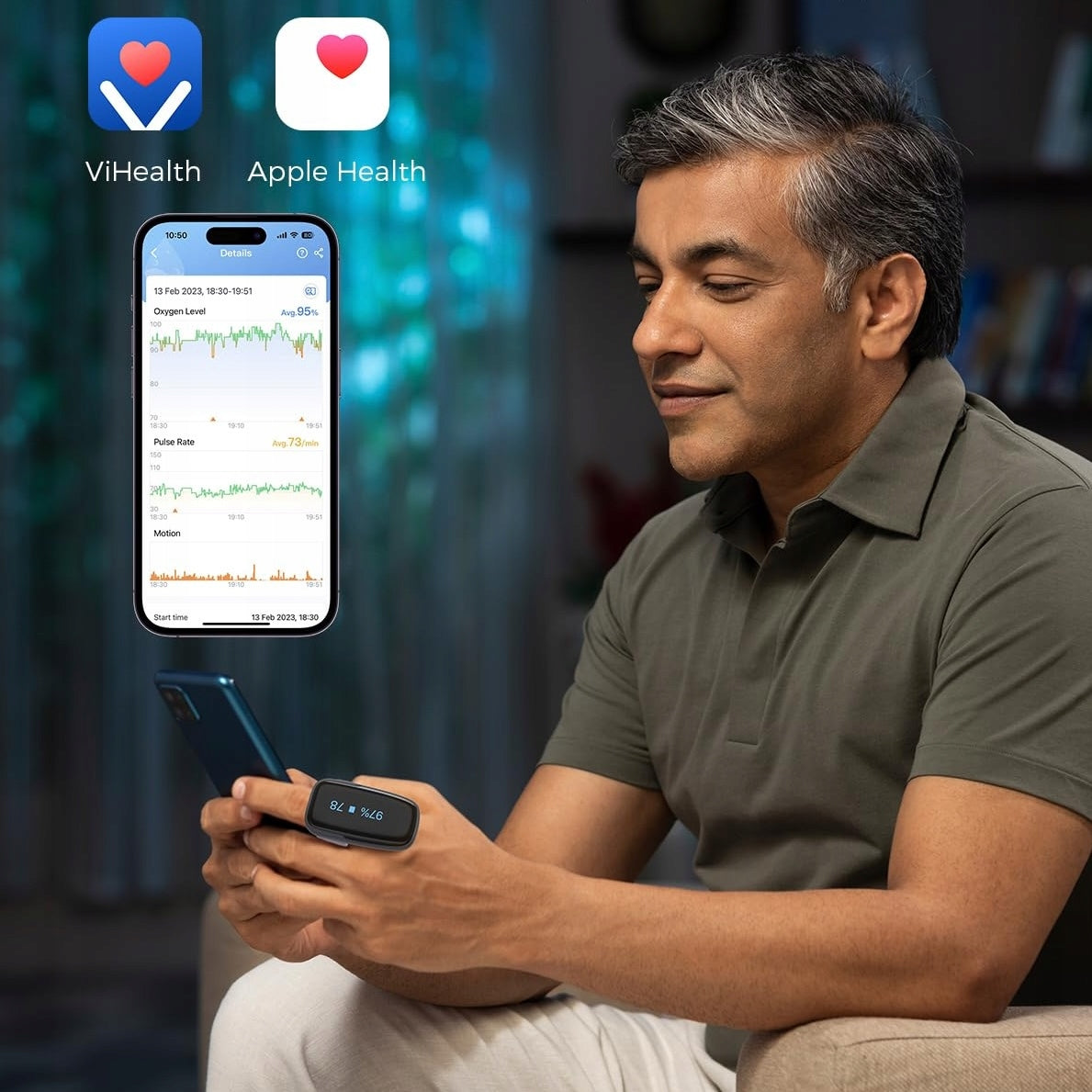Oxylink - Sleep and Apnea Monitor with Sound Alarm and Free App Medical device yes